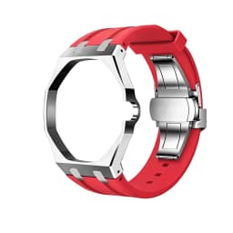 Swatch Watch Modification with Stainless Steel Case, Rubber Strap, Stainless Steel Strap, and Watch Accessories.