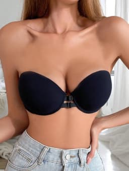 Strapless Bra Front Closure Push Up Bras For Women Heart Pattern Cup Backless Invisible Strapless Underwear Sexy Lingerie