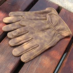 Vintage Distressed Leather Work Gloves Grain Cowhide Leather Gloves for Outdoor Camping Cycling Gardening Climbing Yard Work
