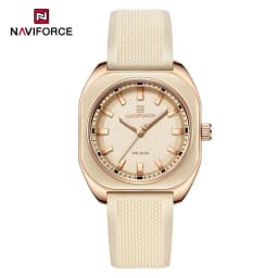 NAVIFORCE Classic Fashion Soft Silicone Strap Watch for Women Simple Casual Quartz Female Bracelet Waterproof Ladies Wristwatch