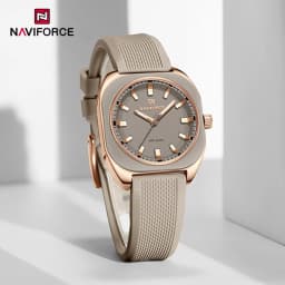 NAVIFORCE Classic Fashion Soft Silicone Strap Watch for Women Simple Casual Quartz Female Bracelet Waterproof Ladies Wristwatch