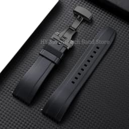 18mm 20mm 22mm 24mm Silicone Watch Strap for Omega for Roelx for Huawei Quick Release Belt Fold Clasp Waterproof Rubber Bracelet