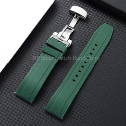 18mm 20mm 22mm 24mm Silicone Watch Strap for Omega for Roelx for Huawei Quick Release Belt Fold Clasp Waterproof Rubber Bracelet