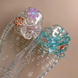 Korean Beaded Flower Shoe Charms Clear Crystal Jelly Shoes DIY Accessories Removable Clips for Sneakers Flats Sweet Decorations