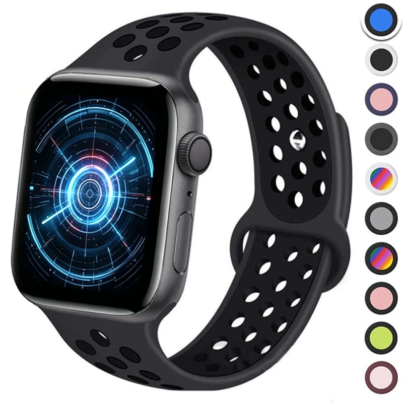 Sport Strap for Apple Watch Band 44mm 45mm 46mm 38mm 40mm 41mm Breathable Bracelet iWatch Series 11 10 9 8 7 6 SE 5 3 Ultra 49mm