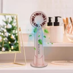 Lenovo Handheld Fan USB Rechargeable 2 in 1 Desk Fan Strong Wind Mini Cooling Fan Quiet Small Air Cooler for Office Travel