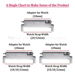 Watch Band Adapters 18mm To 22/22mm , 20mm 22mm To 18/20/22mm Quick Release Pins Lug Connectors Strap Spring Bars Accessories