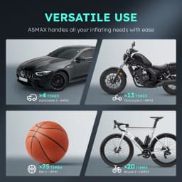 ASMAX T10 Air Pump Mini Portable 7500mAh Electric Air Compressor Treasure 160PSI Type-C LED Multitool Inflator for Car Moto