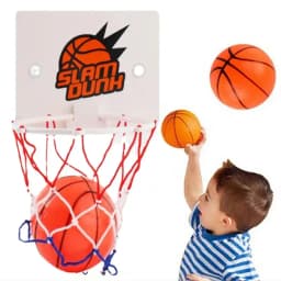 Wall Mounted Mini Basketball Hoop with Balls, Suction Cup Indoor Sports Toy for Kids