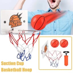 Wall Mounted Mini Basketball Hoop with Balls, Suction Cup Indoor Sports Toy for Kids