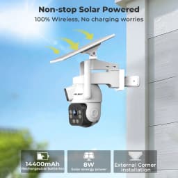 GENBOLT 2K Solar WiFi Security Camera, AOV 24/7 Recording, 14400mAh Battery, Dual View, AI Human Detection, 2.4/5GHz Wireless Outdoor CCTV