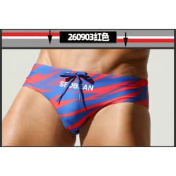 2026New men's swimming trunks training youth seaside beach swimming trunks low waist lace-up 26090