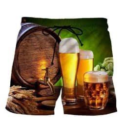 3D Print Funny Beer Beach Shorts For Men Hip Hop Cool Oversized Short Pants Summer Fashion Casual Swim Trunks Male Clothing