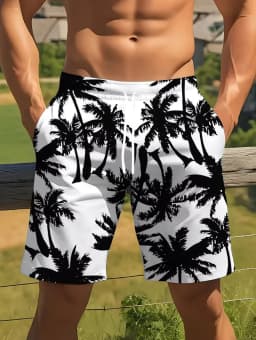 Summer Men's Beach Vacation Hawaiian Style 3D Printed Shorts Street Fashion Y2K Shorts Breathable Loose Fit Fitness Swim Trunks