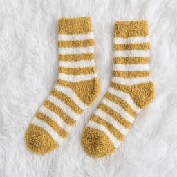 Socks Women Striped Fluffy Coral Velvet Thick Warm Winter Socks Girls Indoor Floor Towel Sock Breathable Woman Cute Soks Meias
