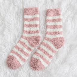 Socks Women Striped Fluffy Coral Velvet Thick Warm Winter Socks Girls Indoor Floor Towel Sock Breathable Woman Cute Soks Meias