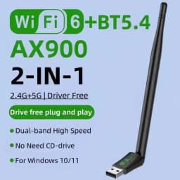KEBIDUMEI USB WiFi Adapter WIFI6 AX900/AX300 802.11AX Wireless Network Card 2.4G 5G Bluetooth 5.4 Receiver 900Mbps For PC/Laptop