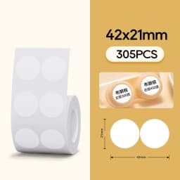 Niimbot Official Label Paper Roll Round White Transparent Sticker Paper Rolls for B21 B1 B203 Label Machine Printer