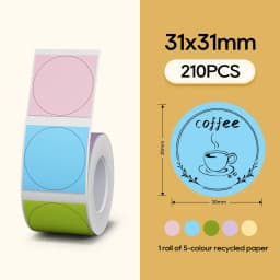 Niimbot Official Label Paper Roll Round White Transparent Sticker Paper Rolls for B21 B1 B203 Label Machine Printer