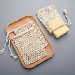 Natural Cotton Soap Saver Bag, 3 Pieces Eco-friendly Handmade lathering Cotton Mesh Soap Pouch For Body Cleansing Skincare