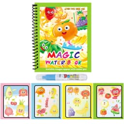 1pc Reusable Water Drawing Book Magic Water Book Mess-Free Magic Painting Pad with Refillable Water Pen Learning Education Toy