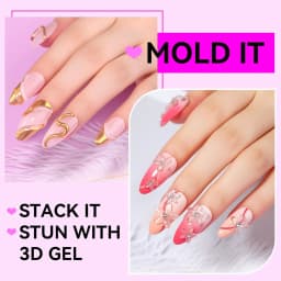 Makartt Solid Gel Builder Kit for 3D Scupting DIY-15ML 4 in 1 Nail Extension Gel, Silicone Molds, Sculpting Brush,UV Gel Glue
