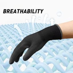 6/12/18PCS Black PU Coating Gloves Anti-Slip Multi-scenario Nylon PU Gloves Durable Gardening Machinery Automotive Repair