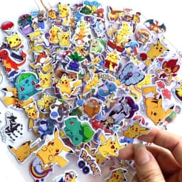 12pcs Cartoon Pokemon Pikachu Sticker Kawaii Cute Anime Waterproof Dimensional 3D Stikers Puffy Bulk Book Stickers Toy Gift