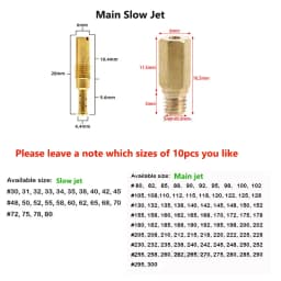 10pcs PWK PWM Jet Motorcycle Carburetor Main Jets Slow Pilot Jets For Keihin OKO CVK NSR KSR Carb Set Injector Nozzle Carburador