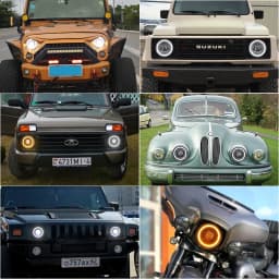 7 Inch Led Auto Headlight Motorcycle LED Headlight DRL Angel Eyes for Harley Honda Yamaha Jeep Lada Niva Urban Car H4 Headlamp