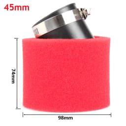 Black and Red Foam Air Filter 35mm 38mm 42mm 45mm 48mm 50mm 60mm Sponge Cleaner Moped Scooter Dirt Pit Bike Motorcycle