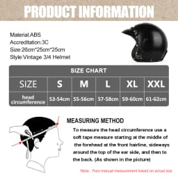 UCHOOSE Retro Motorcycle Helmet PU Leather Open Face 3/4 Chopper Bicycle Helmets Classic Casco Moto Vintage