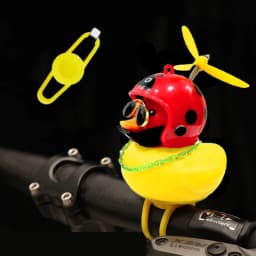 Bicycle Small Yellow Duck Propeller Helmet Standing Duck Broken Wind Ducky Decoration Bike Motorcycle Cycling Bicycle Ornaments