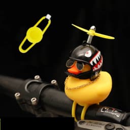 Bicycle Small Yellow Duck Propeller Helmet Standing Duck Broken Wind Ducky Decoration Bike Motorcycle Cycling Bicycle Ornaments