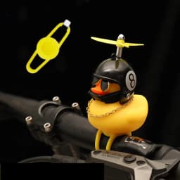 Bicycle Small Yellow Duck Propeller Helmet Standing Duck Broken Wind Ducky Decoration Bike Motorcycle Cycling Bicycle Ornaments