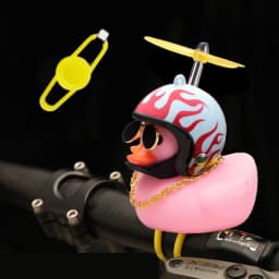 Bicycle Small Yellow Duck Propeller Helmet Standing Duck Broken Wind Ducky Decoration Bike Motorcycle Cycling Bicycle Ornaments