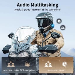 2pcs Fodsports FX8 Pro Motorcycle Helmet Intercom Bluetooth Headset Interphone,10 Riders 2000M,Dual Chip,Support APP.