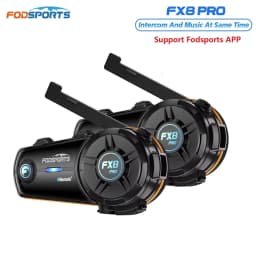 2pcs Fodsports FX8 Pro Motorcycle Helmet Intercom Bluetooth Headset Interphone,10 Riders 2000M,Dual Chip,Support APP.