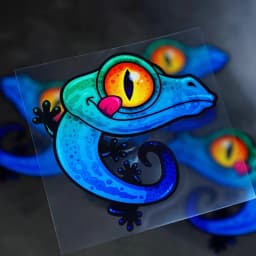 1PC Colorful Gecko Motorcycle Stickers Waterproof for Motorbike DIY Scooter Body Helmet Box Car Window Universal Vinyl Decals