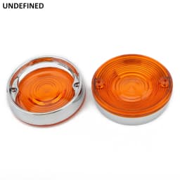 Deep Dish Turn Signal Lenses Bezels Trim Ring Flat Chrome For Harley Road Glide Road King Electra Tour Glide Heritage 1986-2021