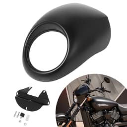 Motorcycle Black Headlight Grill Fairing Cover ABS Plastic Windshield For Harley 883 1200 Front Fork Mount Dyna Sportster XLCH
