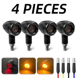 2/4Pcs Motorcycle LED Turn Signal Indicators Stop Light Mini Bullet Warning Lamp Blinker Light 12V For Honda Suzuki Kawasaki AE