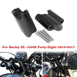 2" Rise CNC Aluminum 1" Handlebar Riser 50mm Handlebar Mount Extension Block for Harley Sportster XL1200 XL48 48 2010-UP