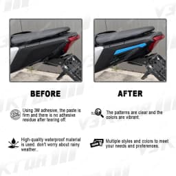 3D Resin Motorcycle Sticker Set Tail Section Decals Waterproof For MT-07 MT 07 MT07 2025