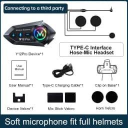 1/2x Y20 Pro Motorcycle Helmet Intercom BT5.4 Motorcycle Helmet Headset Waterproof 500m Intercomunicador Speaker Interphone