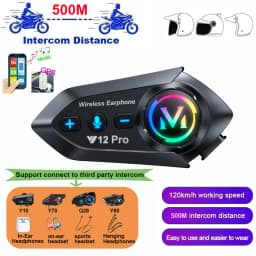 1/2x Y20 Pro Motorcycle Helmet Intercom BT5.4 Motorcycle Helmet Headset Waterproof 500m Intercomunicador Speaker Interphone