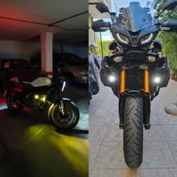 Pair 100W Motorcycle Headlight Fog Lights Led Auxiliary Driving Light Spotlight Headlamp Dual Color flasher farol Moto Fog Lamp.