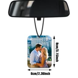 1pc/3pcsCustom Rectangular Style Photo Car Air Freshener, Family Car Rearview Mirror Pendant, Custom Company Logo, Commemorative