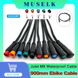Waterproof Cable Julet Electric Cables 2/3/4/5/6/7Pin Connector for Ebike Light Throttle Ebrake Display Ebike Parts Extend