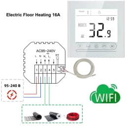MINCO HEAT Tuya WiFi Smart Thermostat 16A for Electric Floor Heating System Temperature Voice Controller for Google Home Alexa